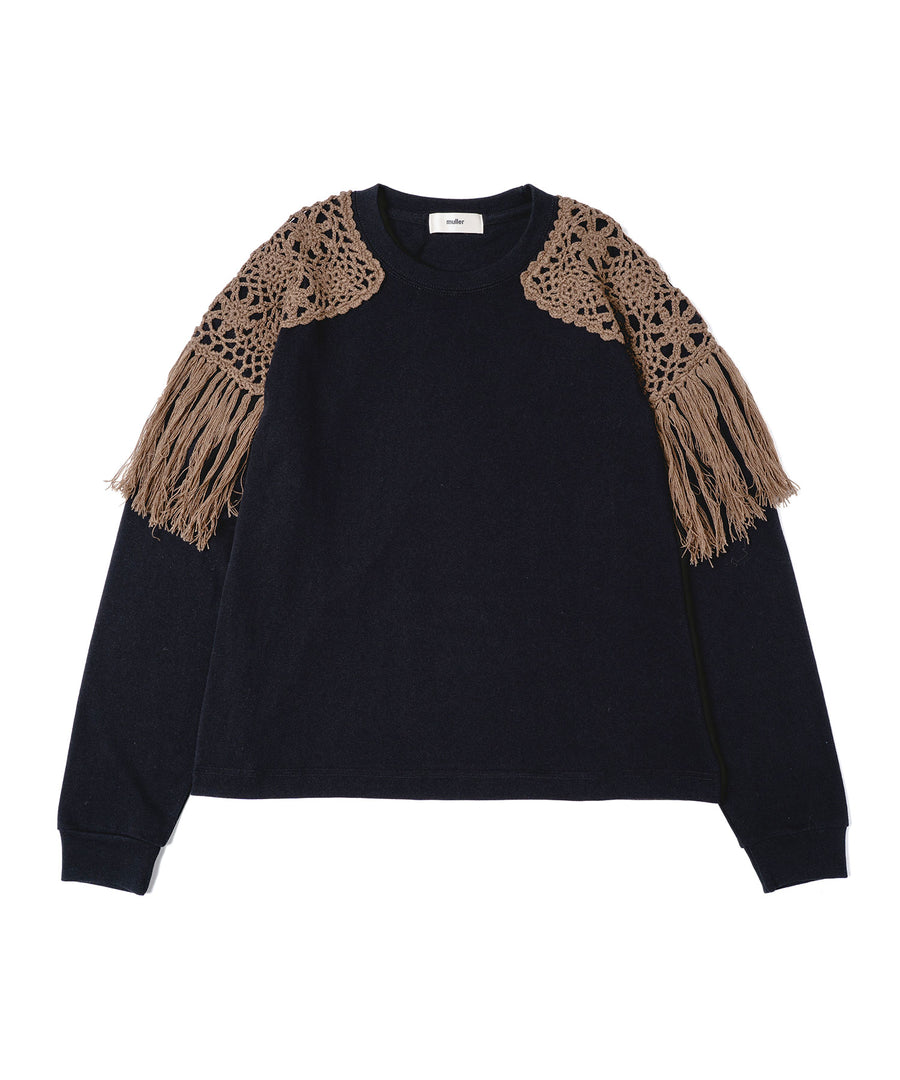 CROCHET FRINGE SHOULDER  TOP