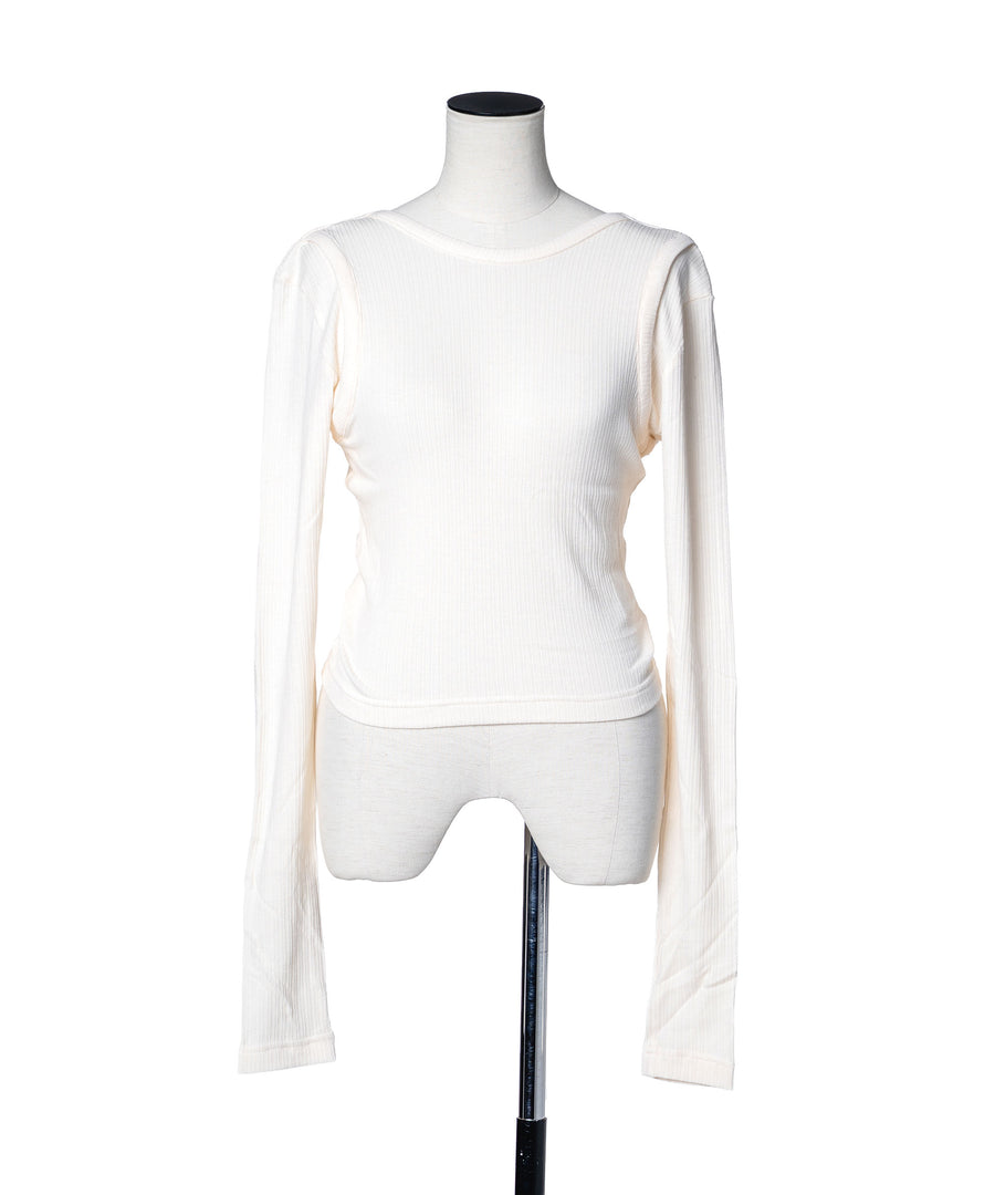 BACK TWIST RIB LONG SLEEVE｜muller of yoshiokubo(ミュラーオブ