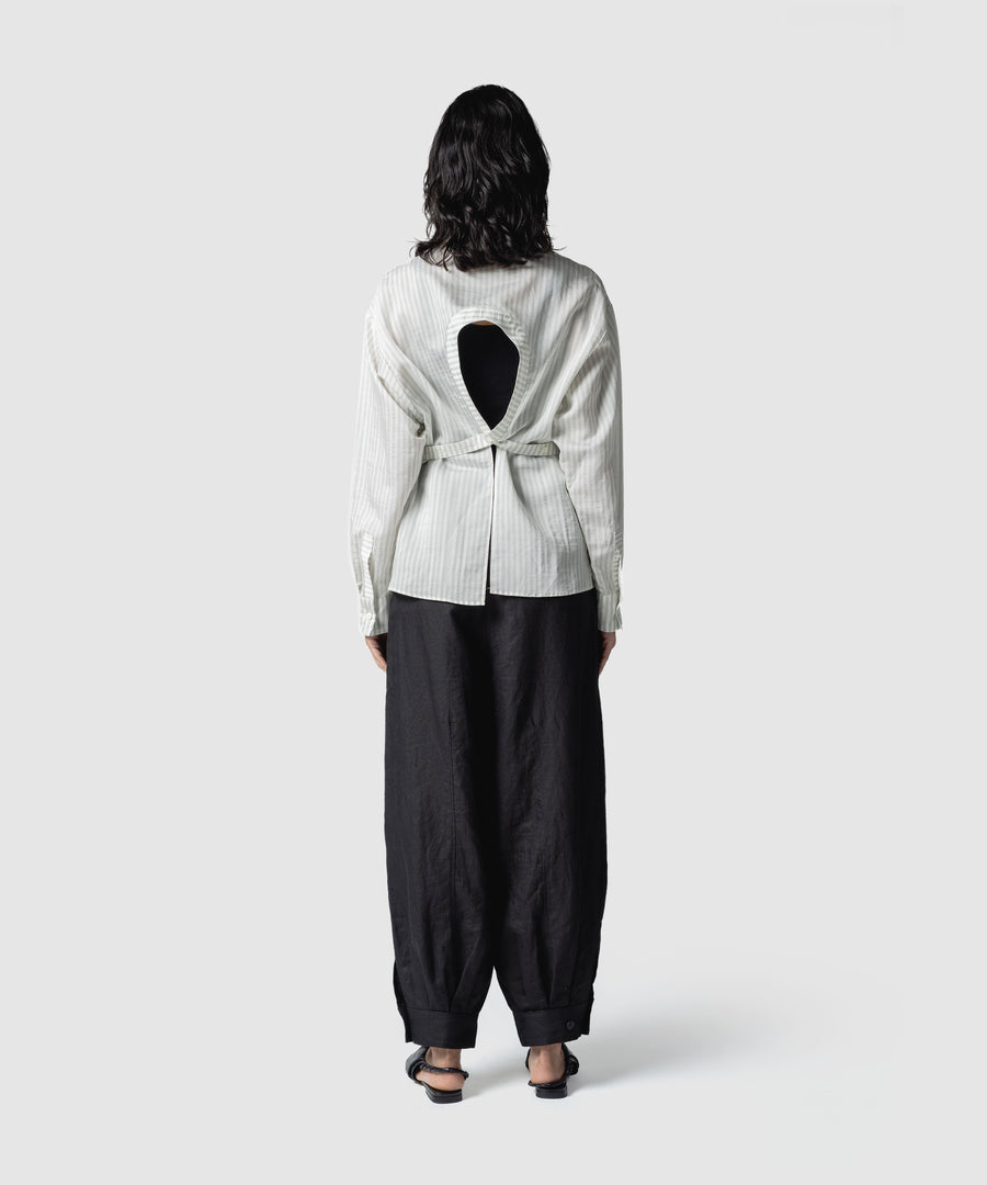 STRIPE BACK OPEN SHIRTS｜muller of yoshiokubo(ミュラーオブ