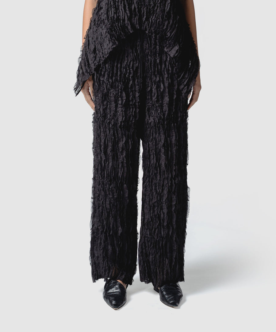 RUFFLE CHIFFON PANTS｜muller of yoshiokubo(ミュラーオブヨシオクボ