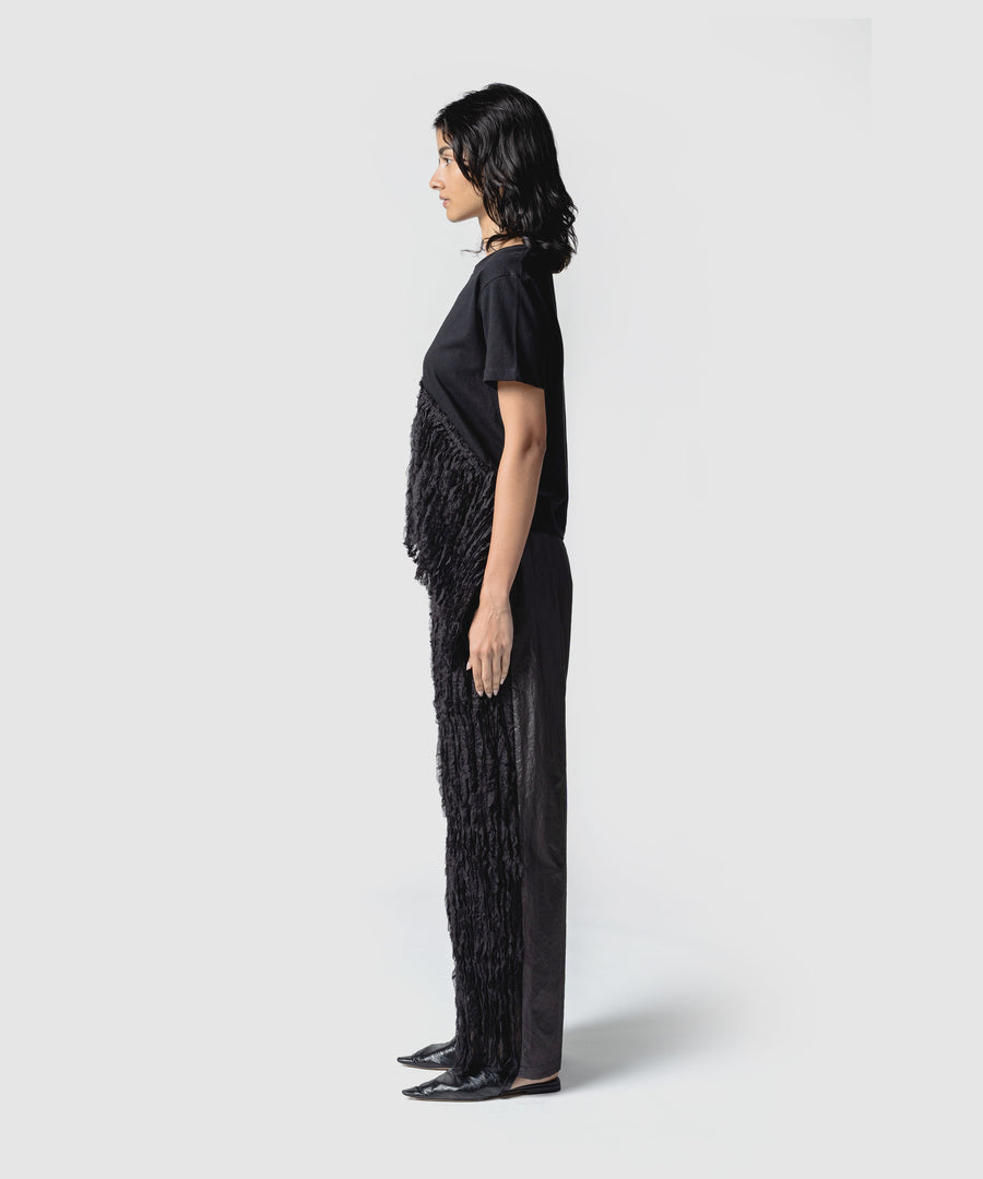 muller of yoshiokubo ヨシオクボ フリンジ ショートパンツ RUFFLE CHIFFON PANTS｜muller of yoshiokubo(ミュラーオブヨシオクボ