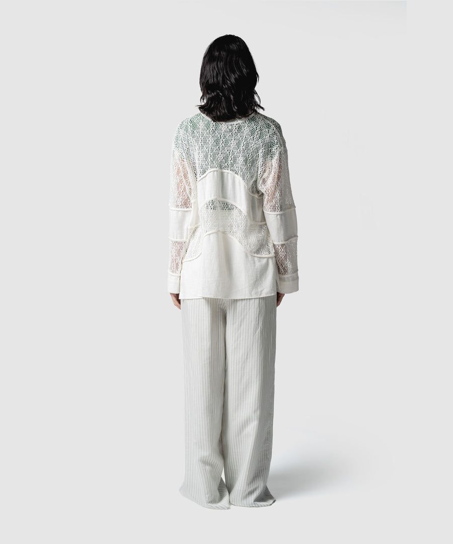 SPIDERWEB CURVED PANEL SHIRTS｜muller of yoshiokubo(ミュラーオブ