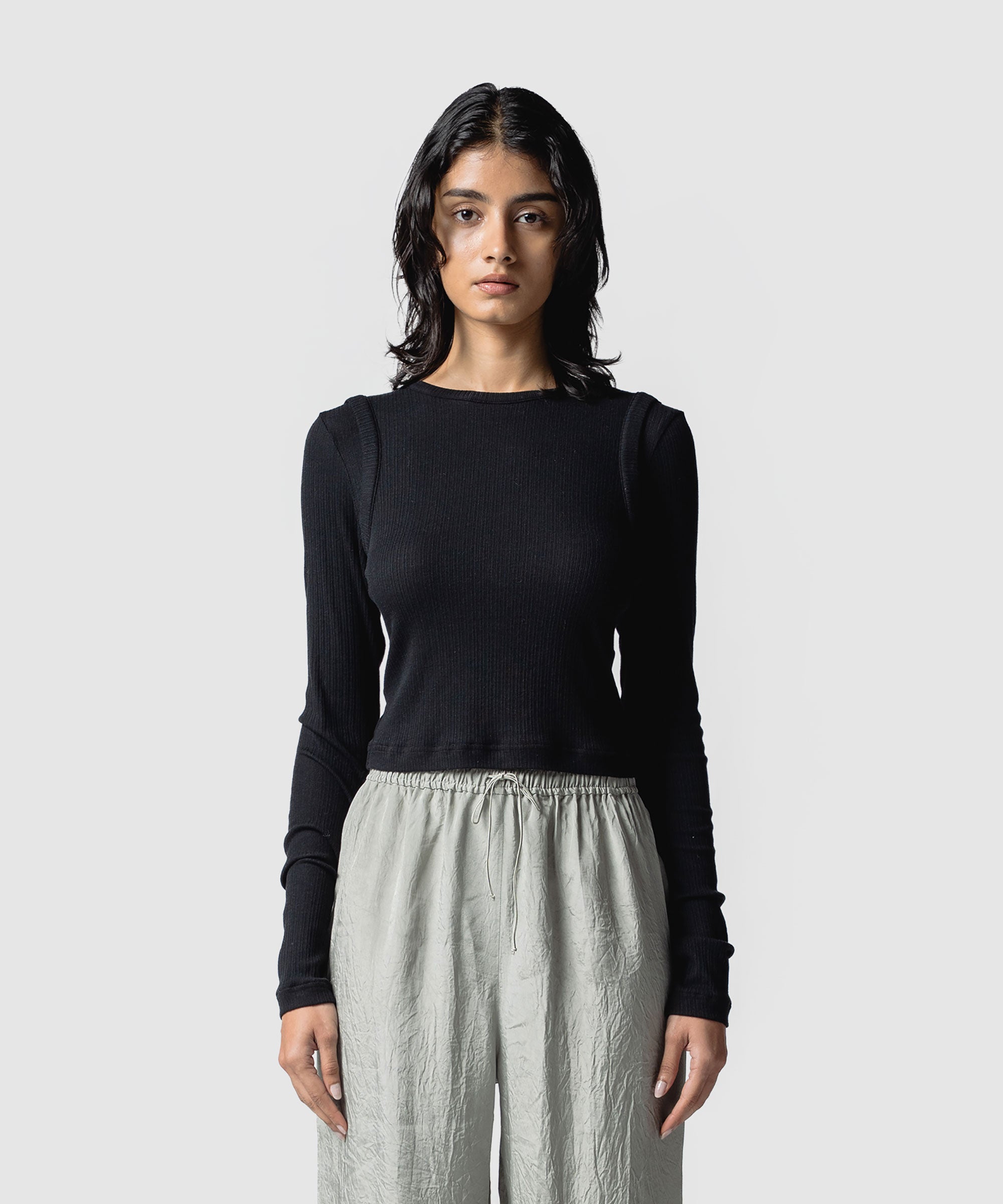 BACK TWIST RIB LONG SLEEVE｜muller of yoshiokubo(ミュラーオブ